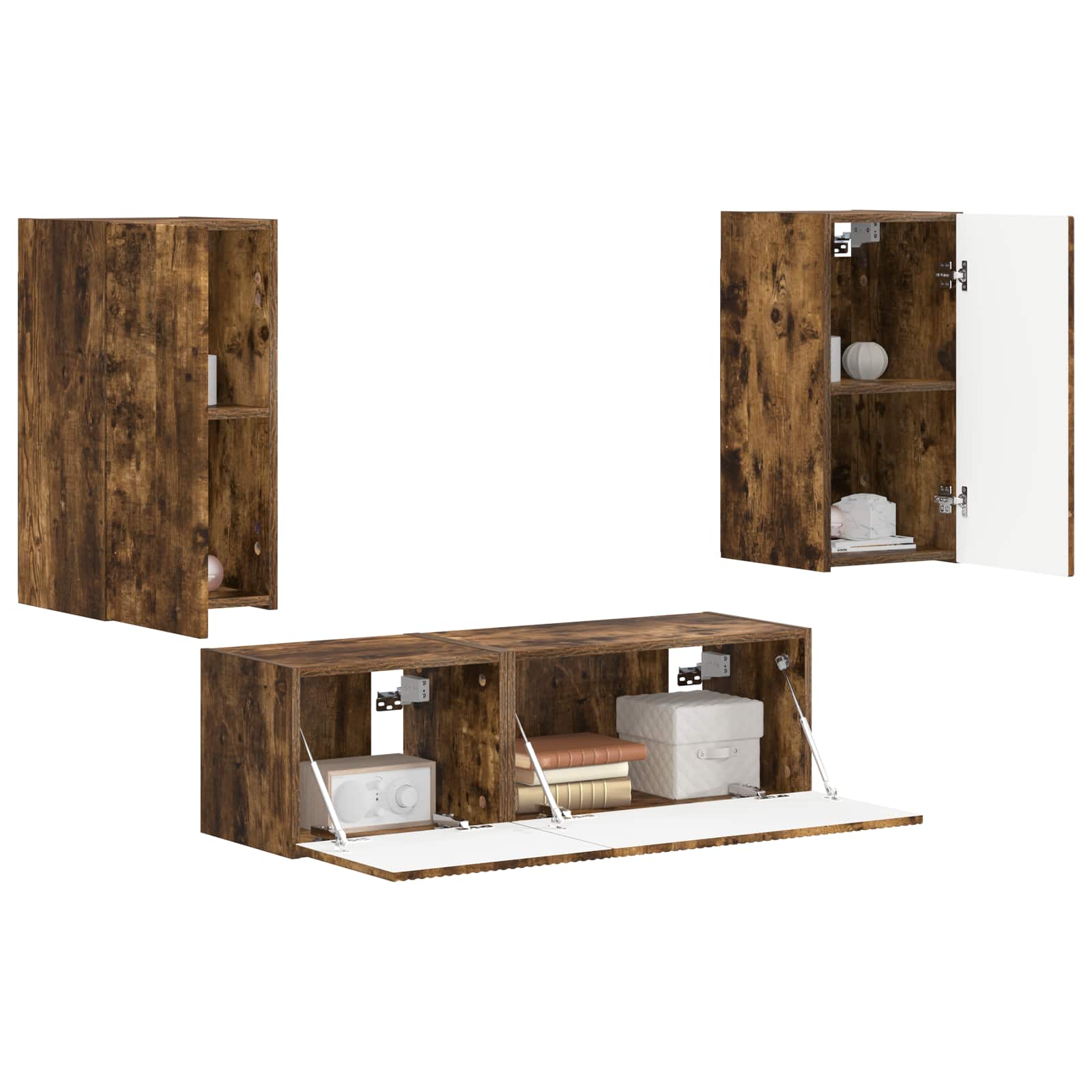 vidaXL Gerookt eiken 60 x 31 x 29,5 cm