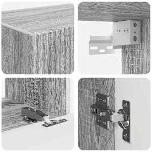 Sada televizního nástěnného kabinetu Nástěnný 4 pcs Šedá Sonoma - obrázek 10