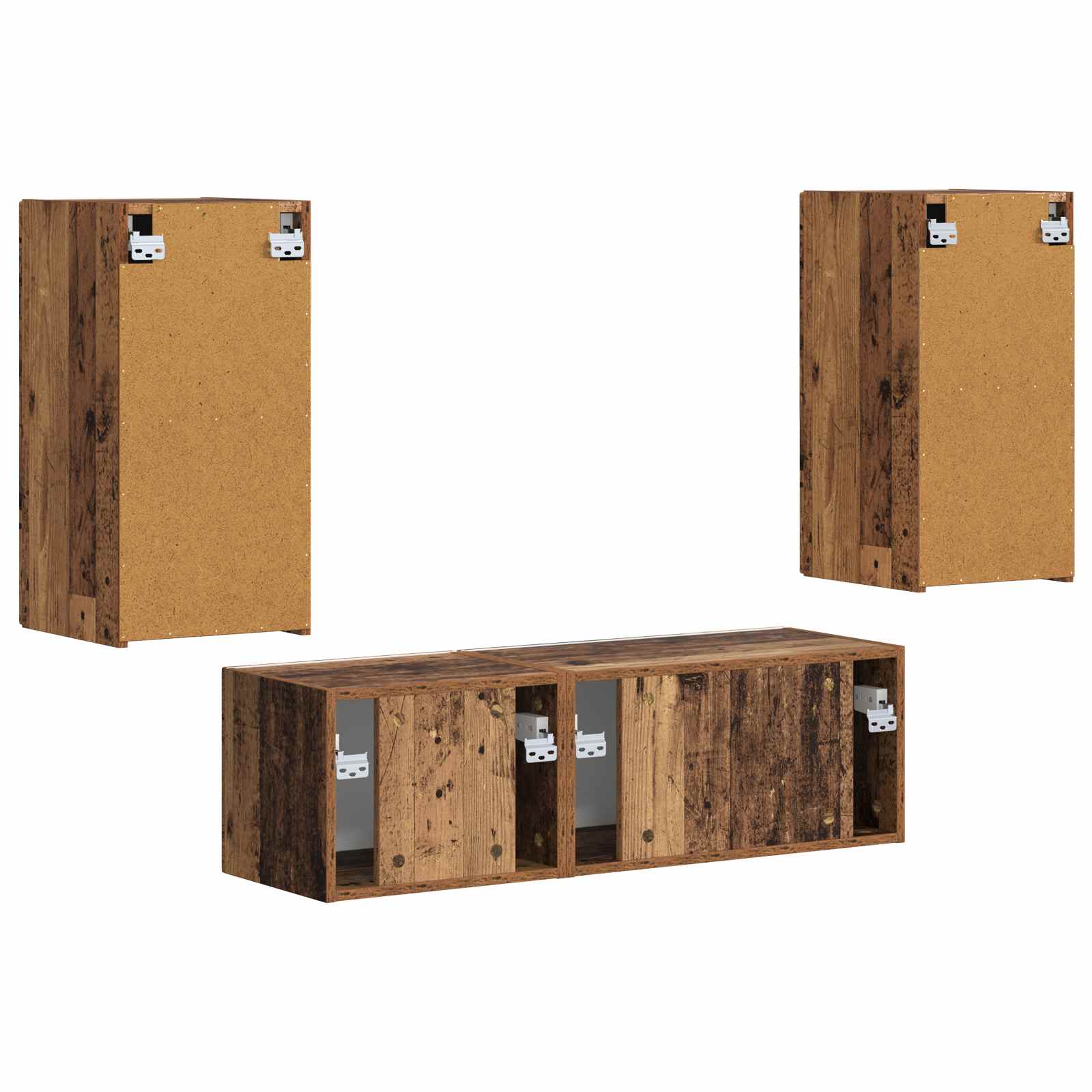 TV seinakapikomplekt 4 pcs Vana puit Tehispuit 78 Kõik vajalik sinu aeda ja koju! TV seinakapikomplekt 4 pcs Vana puit Tehispuit - Image 9