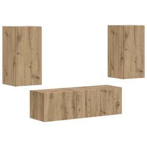 Sada televizního nástěnného kabinetu 4 pcs Artisanový dub - obrázek 2