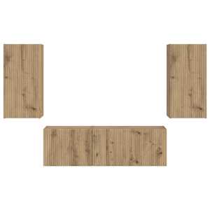 Sada televizního nástěnného kabinetu 4 pcs Artisanový dub - obrázek 8