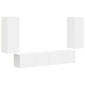 Sada televizního nástěnného kabinetu Nástěnný 4 pcs Bílá - obrázek 2