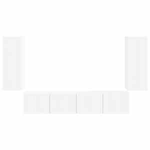 Sada televizního nástěnného kabinetu Nástěnný 4 pcs Bílá - obrázek 7