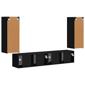 Sada televizního nástěnného kabinetu Nástěnný 4 pcs Černá - obrázek 8