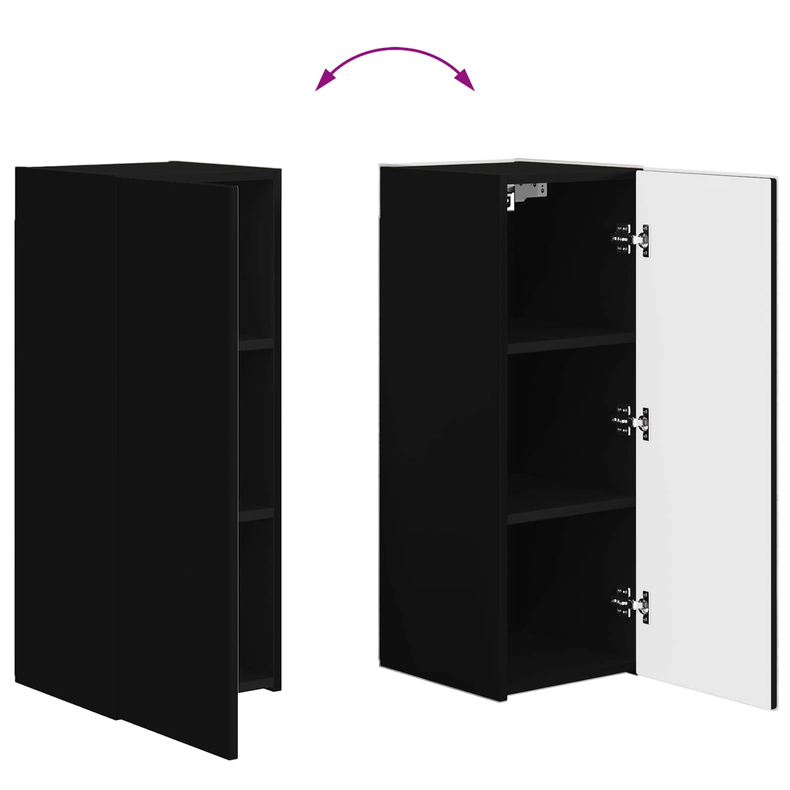 Set Dulap pentru Televizor Montat pe Perete 4 pcs Negru