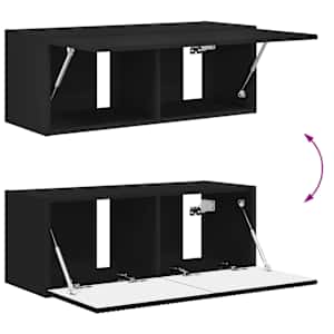 Sada televizního nástěnného kabinetu Nástěnný 4 pcs Černá - obrázek 10