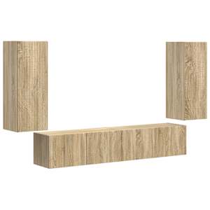 Sada televizního nástěnného kabinetu Nástěnný 4 pcs Sonoma dub - obrázek 2