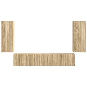 Sada televizního nástěnného kabinetu Nástěnný 4 pcs Sonoma dub - obrázek 7