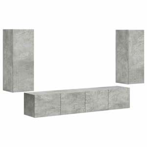 Sada televizního nástěnného kabinetu 4 pcs Betonově šedá - obrázek 2