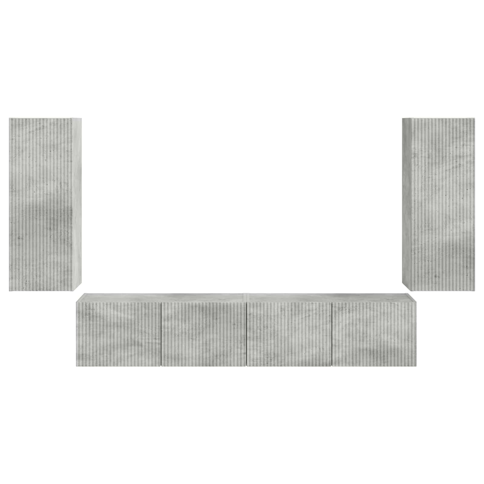 Set Dulap pentru Televizor Montat pe Perete 4 pcs Gri din beton