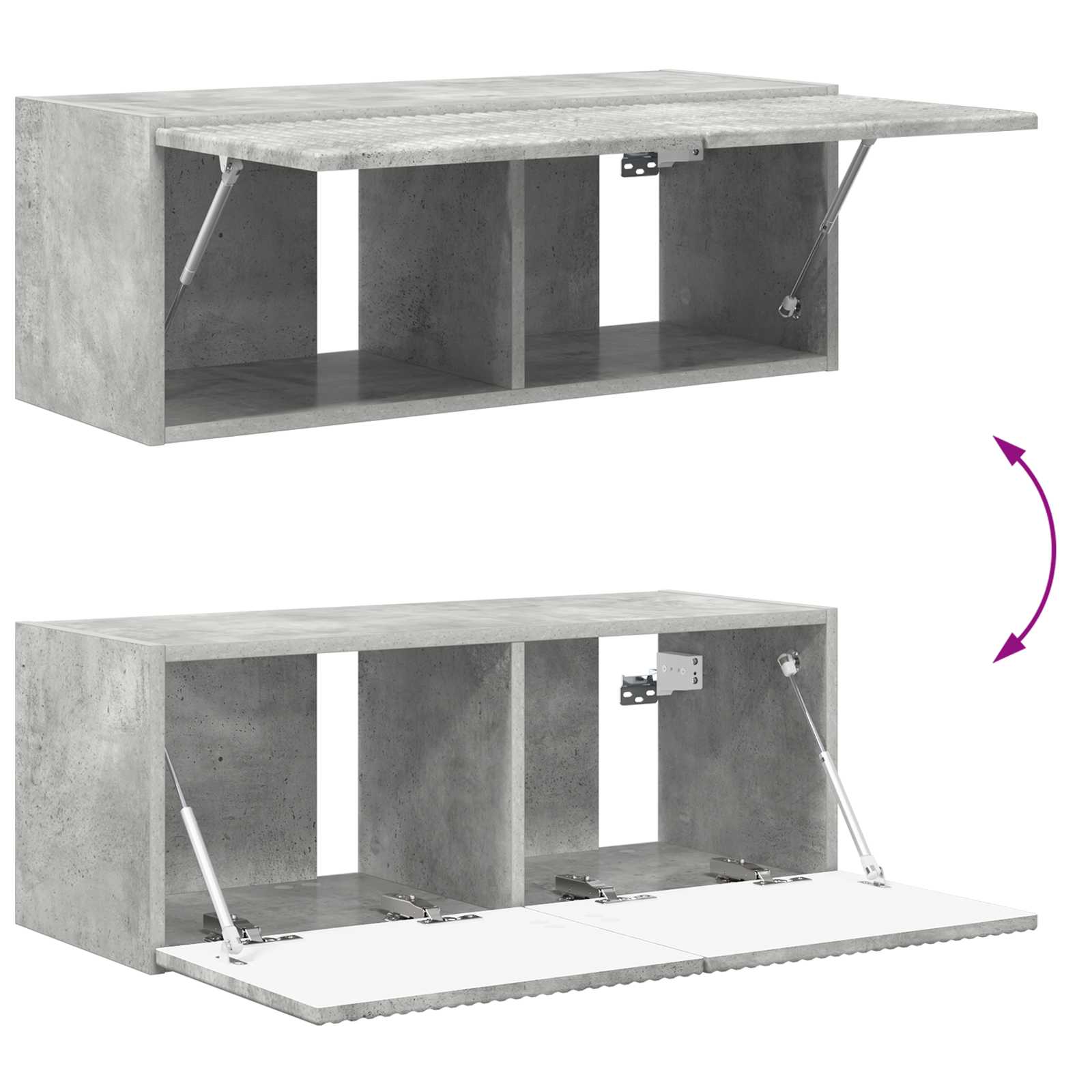 Set Dulap pentru Televizor Montat pe Perete 4 pcs Gri din beton