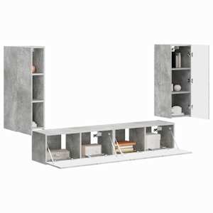 Sada televizního nástěnného kabinetu 4 pcs Betonově šedá - obrázek 3