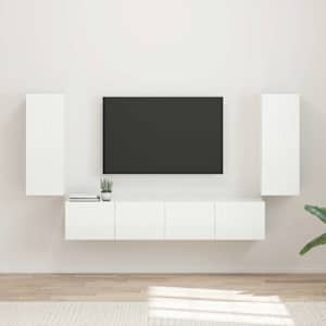 Sada televizního nástěnného kabinetu 4 pcs Vysoce lesklá bílá - obrázek 1