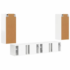 Sada televizního nástěnného kabinetu 4 pcs Vysoce lesklá bílá - obrázek 8