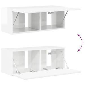 Sada televizního nástěnného kabinetu 4 pcs Vysoce lesklá bílá - obrázek 10