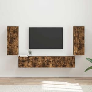 Sada televizního nástěnného kabinetu Nástěnný 4 pcs Kouřový dub - obrázek 1