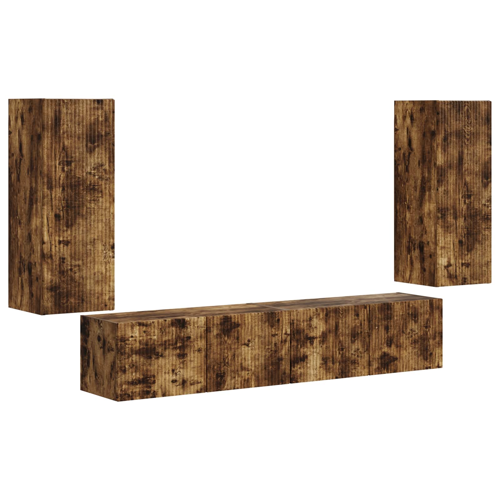 Set Dulap pentru Televizor Montat pe Perete 4 pcs Lemn compozit