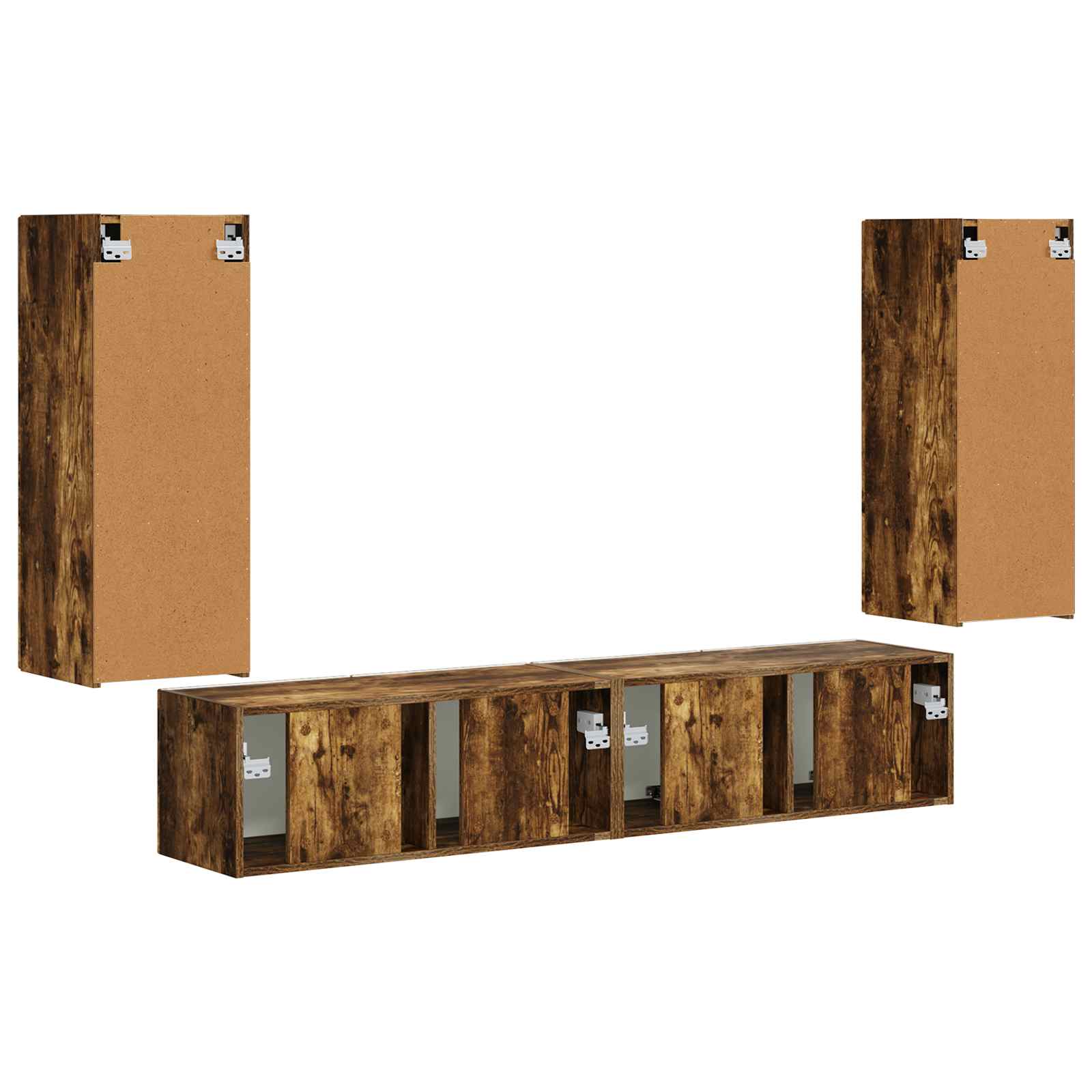 Set Dulap pentru Televizor Montat pe Perete 4 pcs Lemn compozit