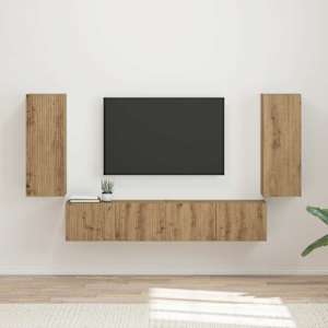 Sada televizního nástěnného kabinetu 4 pcs Artisanový dub - obrázek 1