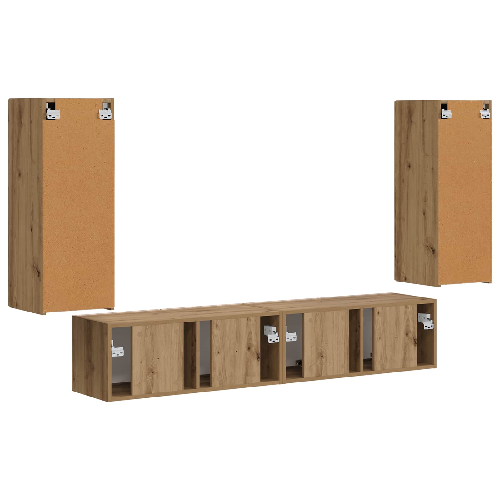 Set Dulap pentru Televizor Montat pe Perete 4 pcs Lemn compozit