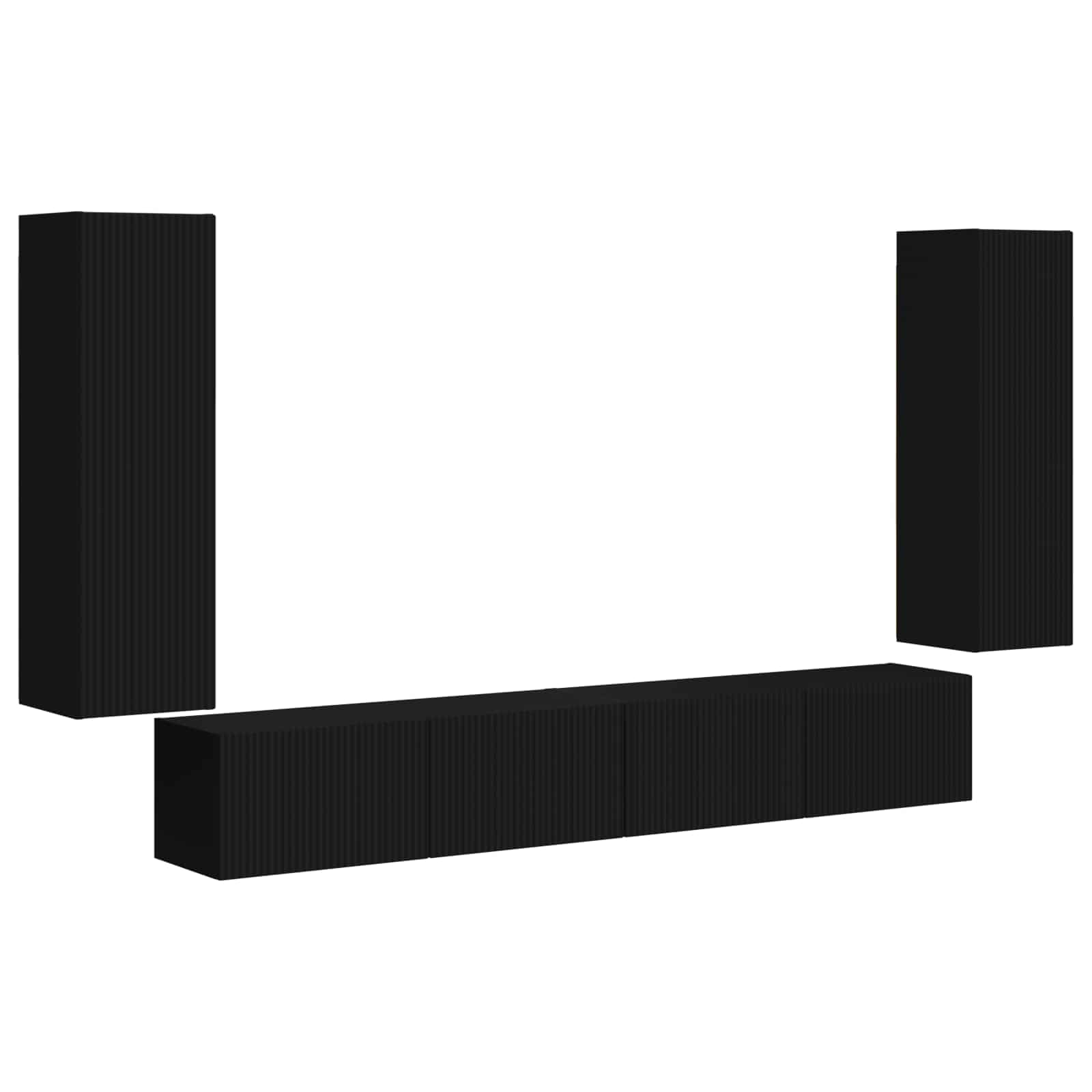 Thumbnail - vidaXL Wandmontiert 4 pcs Schwarz