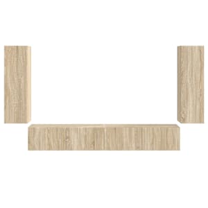 Sada televizního nástěnného kabinetu Nástěnný 4 pcs Sonoma dub - obrázek 7