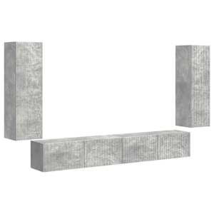 Sada televizního nástěnného kabinetu 4 pcs Betonově šedá - obrázek 2