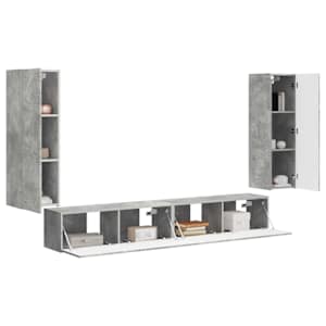 Sada televizního nástěnného kabinetu 4 pcs Betonově šedá - obrázek 3