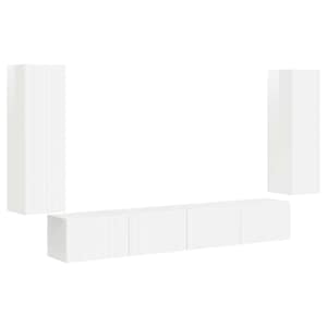 Sada televizního nástěnného kabinetu 4 pcs Vysoce lesklá bílá - obrázek 2