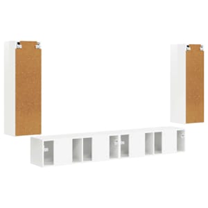 Sada televizního nástěnného kabinetu 4 pcs Vysoce lesklá bílá - obrázek 8