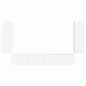 Sada televizního nástěnného kabinetu 4 pcs Vysoce lesklá bílá - obrázek 7