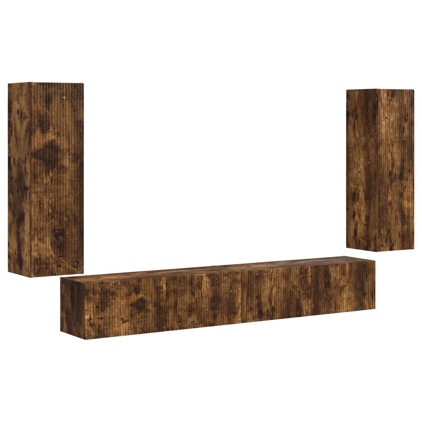 Pe perete 4 pcs Stejar fumuriu