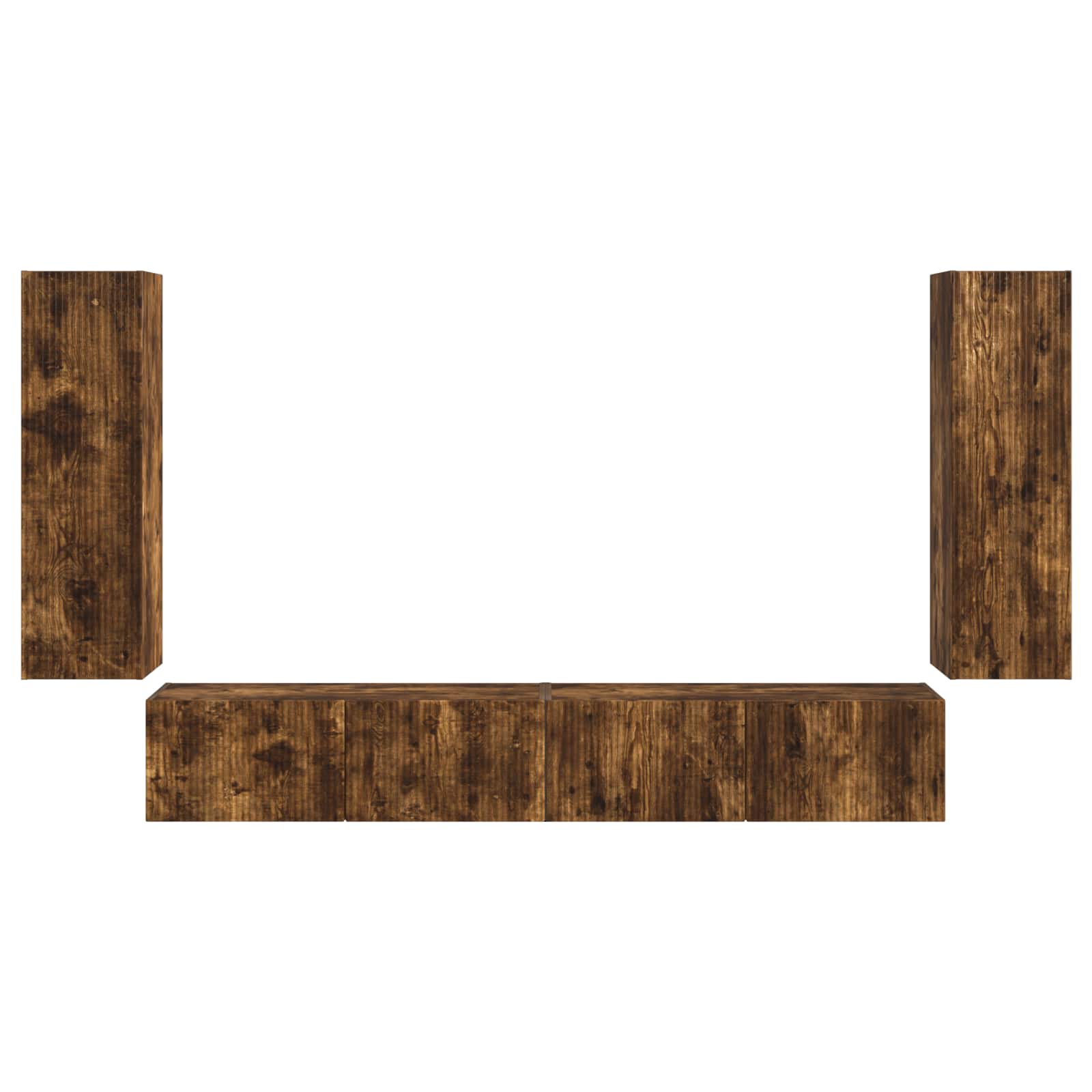 Pe perete 4 pcs Stejar fumuriu