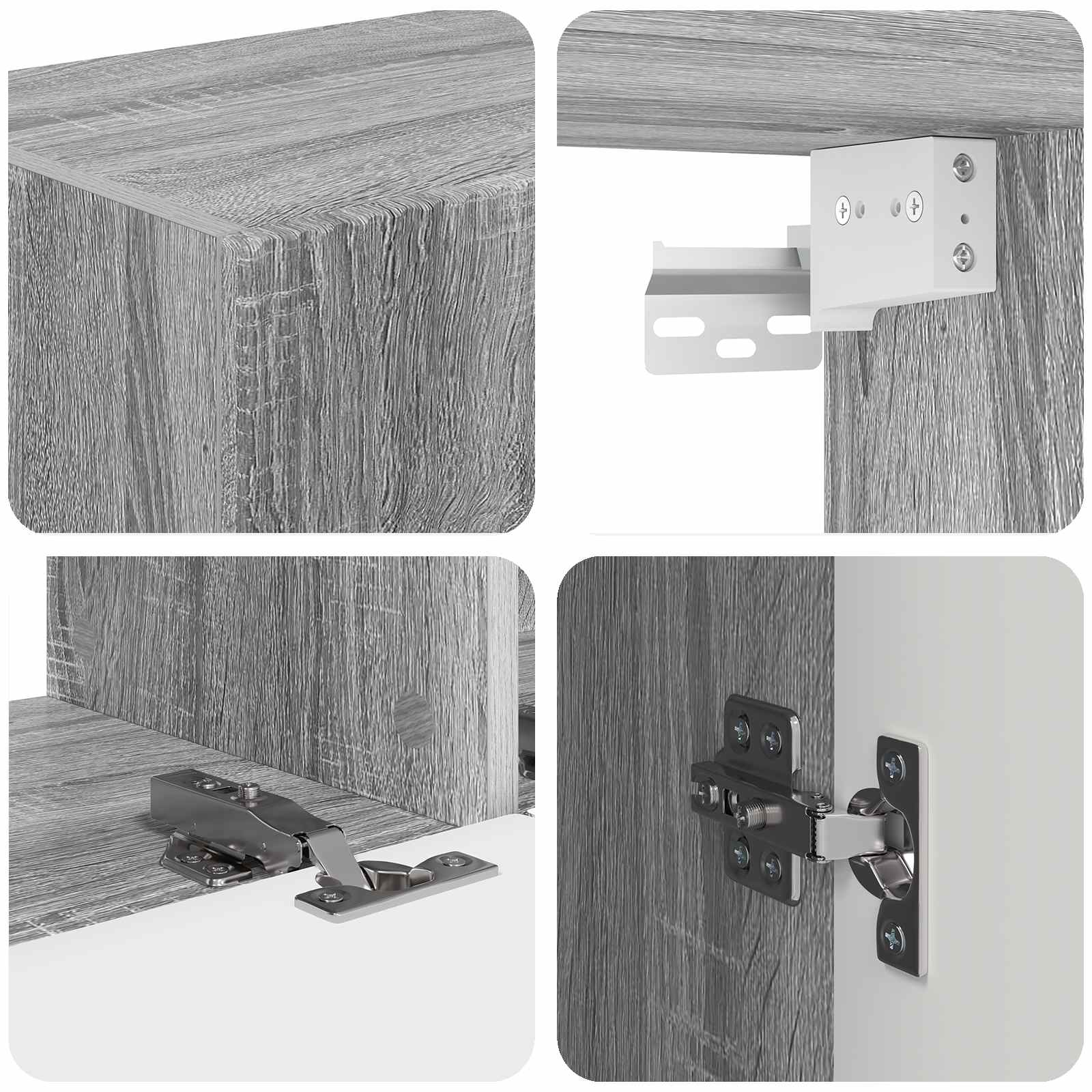 Pe perete 4 pcs Gri Sonoma