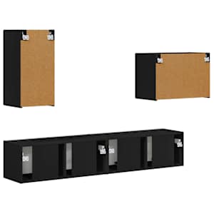 Sada televizního nástěnného kabinetu Nástěnný 4 pcs Černá - obrázek 9