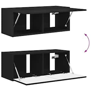 Sada televizního nástěnného kabinetu Nástěnný 4 pcs Černá - obrázek 11