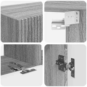 Sada televizního nástěnného kabinetu Nástěnný 4 pcs Šedá Sonoma - obrázek 10