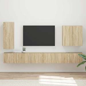 Set omare za televizijo na steni 6 pcs Sonoma hrast