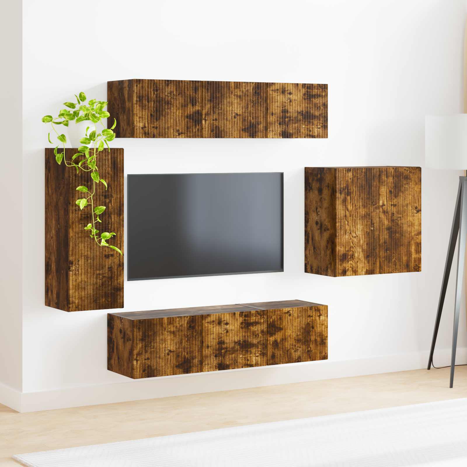 Seinale kinnitatav 6 pcs Suitsetatud tamm 27 Kõik vajalik sinu aeda ja koju! Seinale kinnitatav 6 pcs Suitsetatud tamm - Image 4