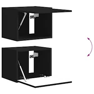 Sada televizního nástěnného kabinetu Nástěnný 6 pcs Černá - obrázek 13
