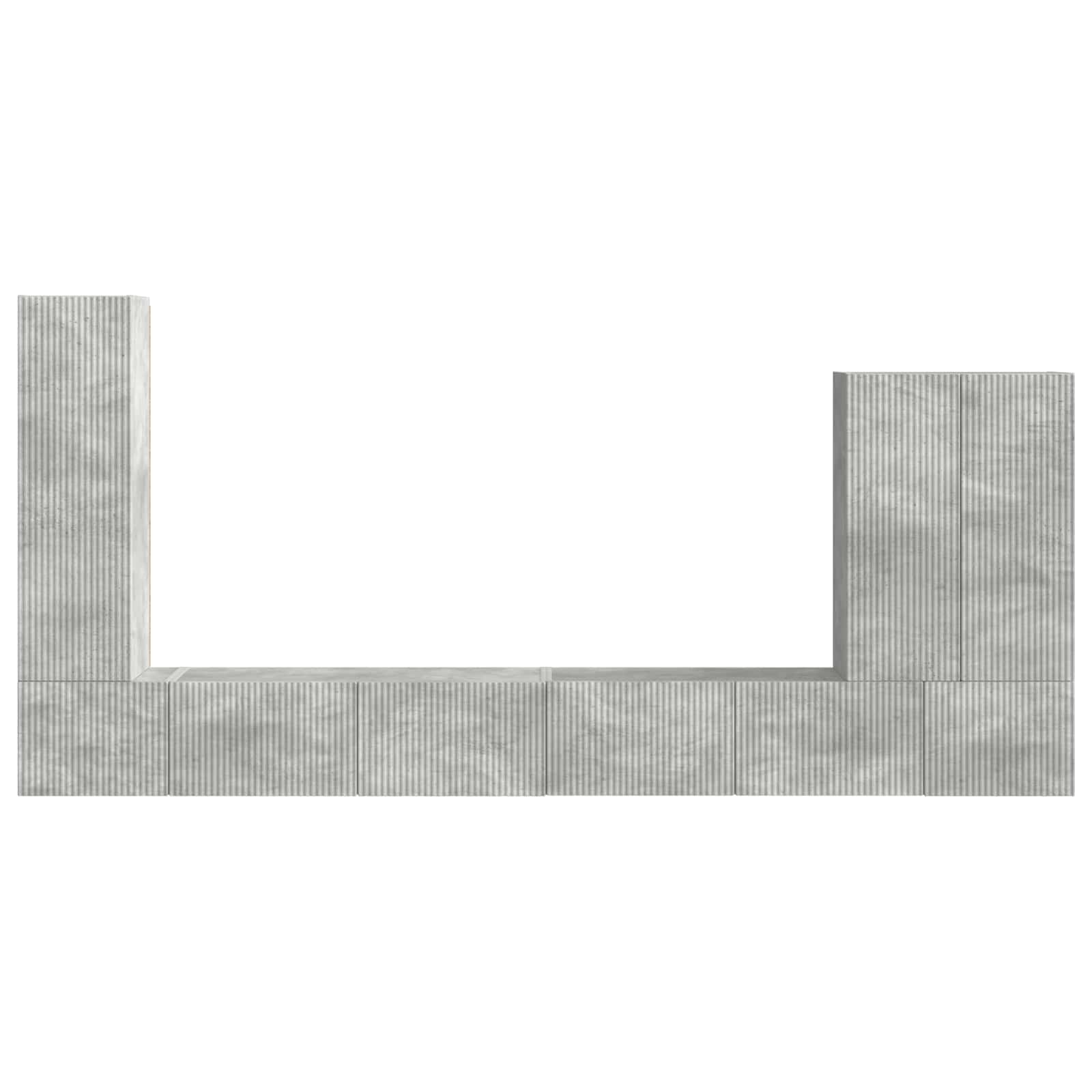 Pe perete 6 pcs Gri din beton