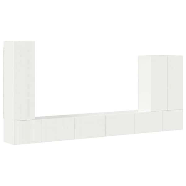 vidaXL TV seinakapikomplekt 6 tk Kergelt l&auml;ikiv valge