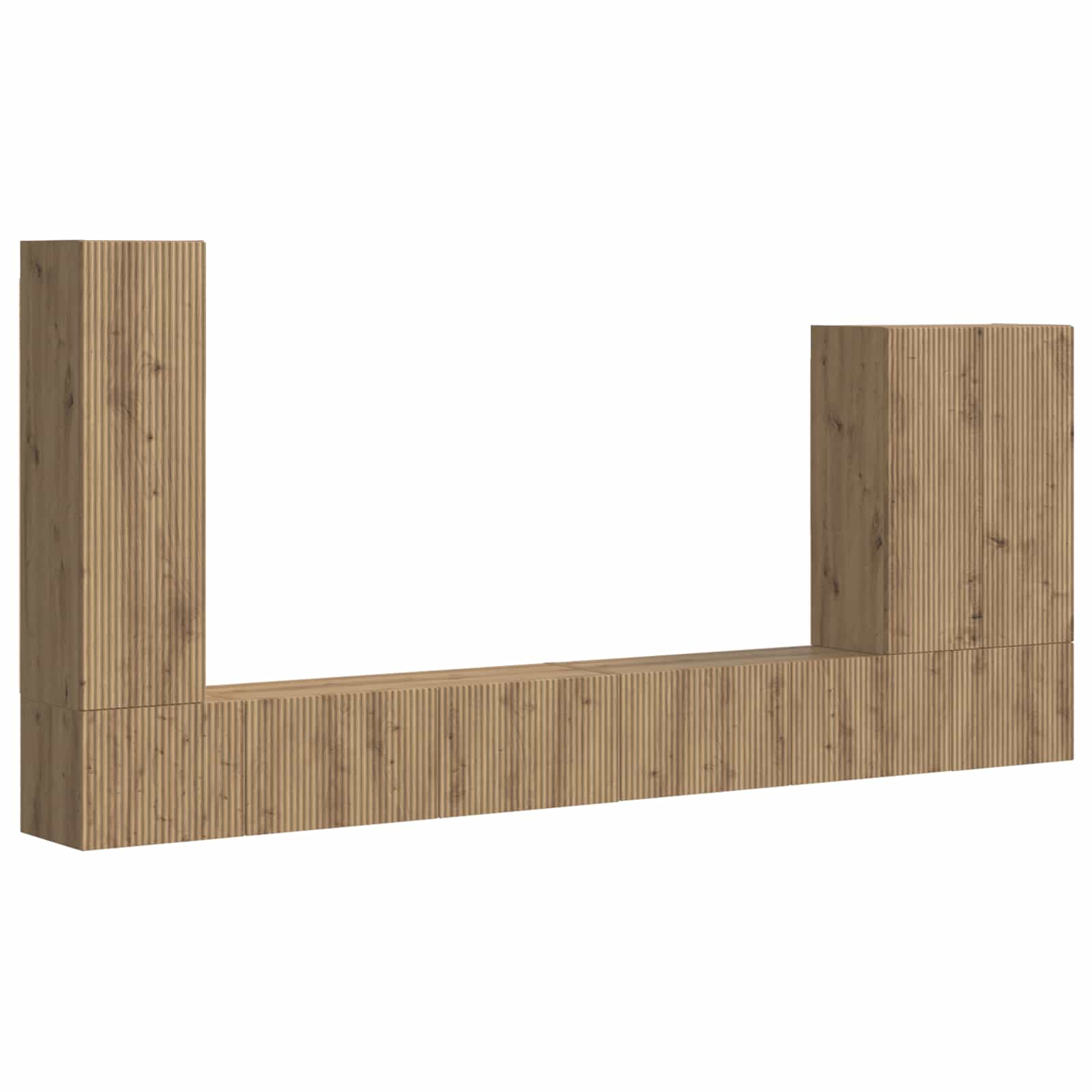 Thumbnail - vidaXL Wandmontiert 6 pcs Artisan-Eiche