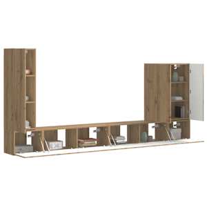 Sada televizního nástěnného kabinetu 6 pcs Artisanový dub - obrázek 3
