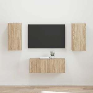 Sestava TV skříněk Nástěnný 2 pcs Sonoma dub kompozitní dřevo - obrázek 1