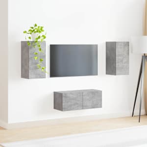 Sestava TV skříněk 2 pcs Betonově šedá kompozitní dřevo - obrázek 4