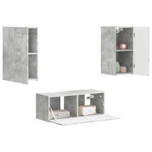 Sestava TV skříněk 2 pcs Betonově šedá kompozitní dřevo - obrázek 3