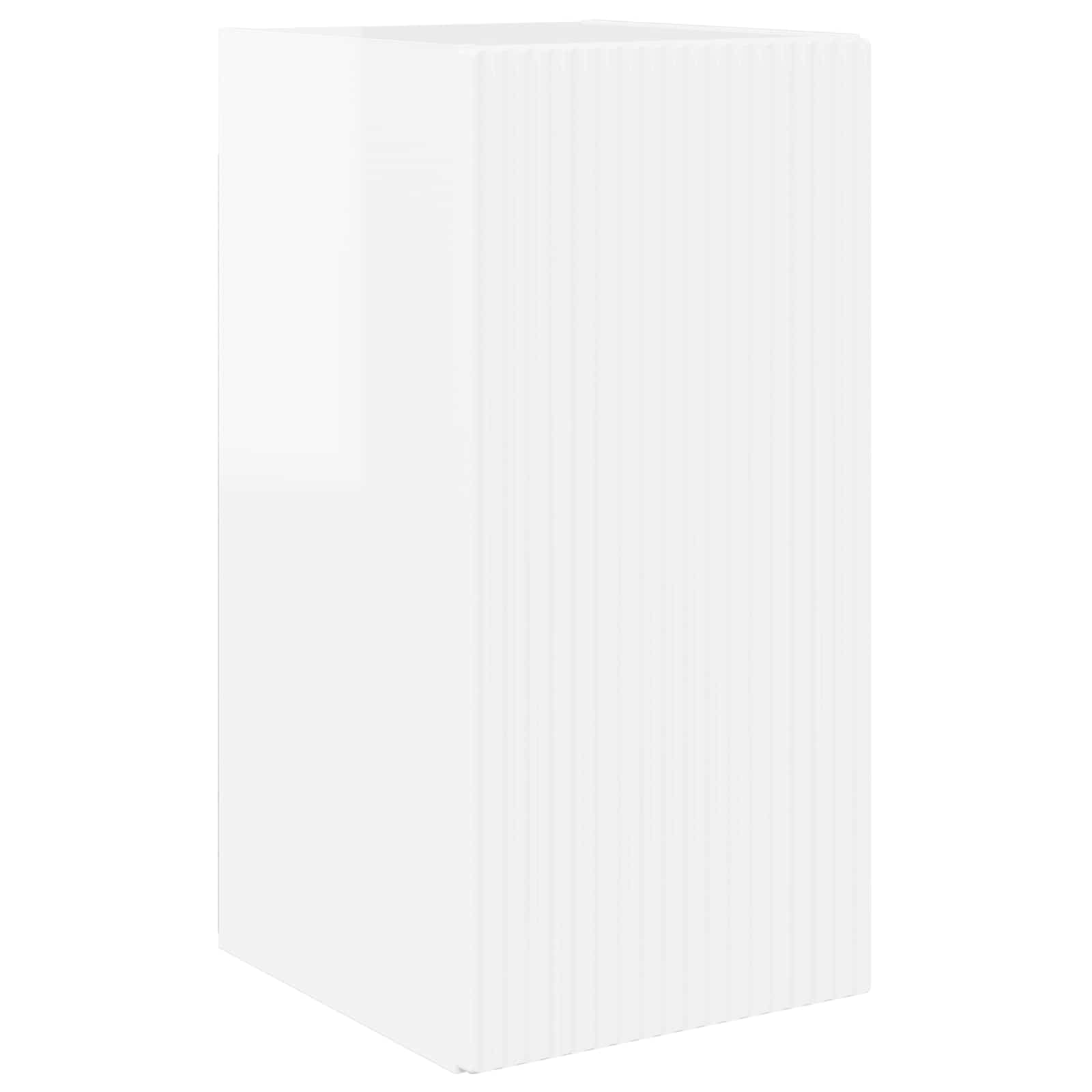 Set comodă TV Pe perete 2 pcs Alb lucios Lemn compozit