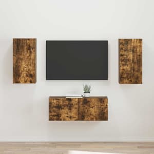 Komplet TV omaric 2 pcs Dimljeni oreh Konstruiran les