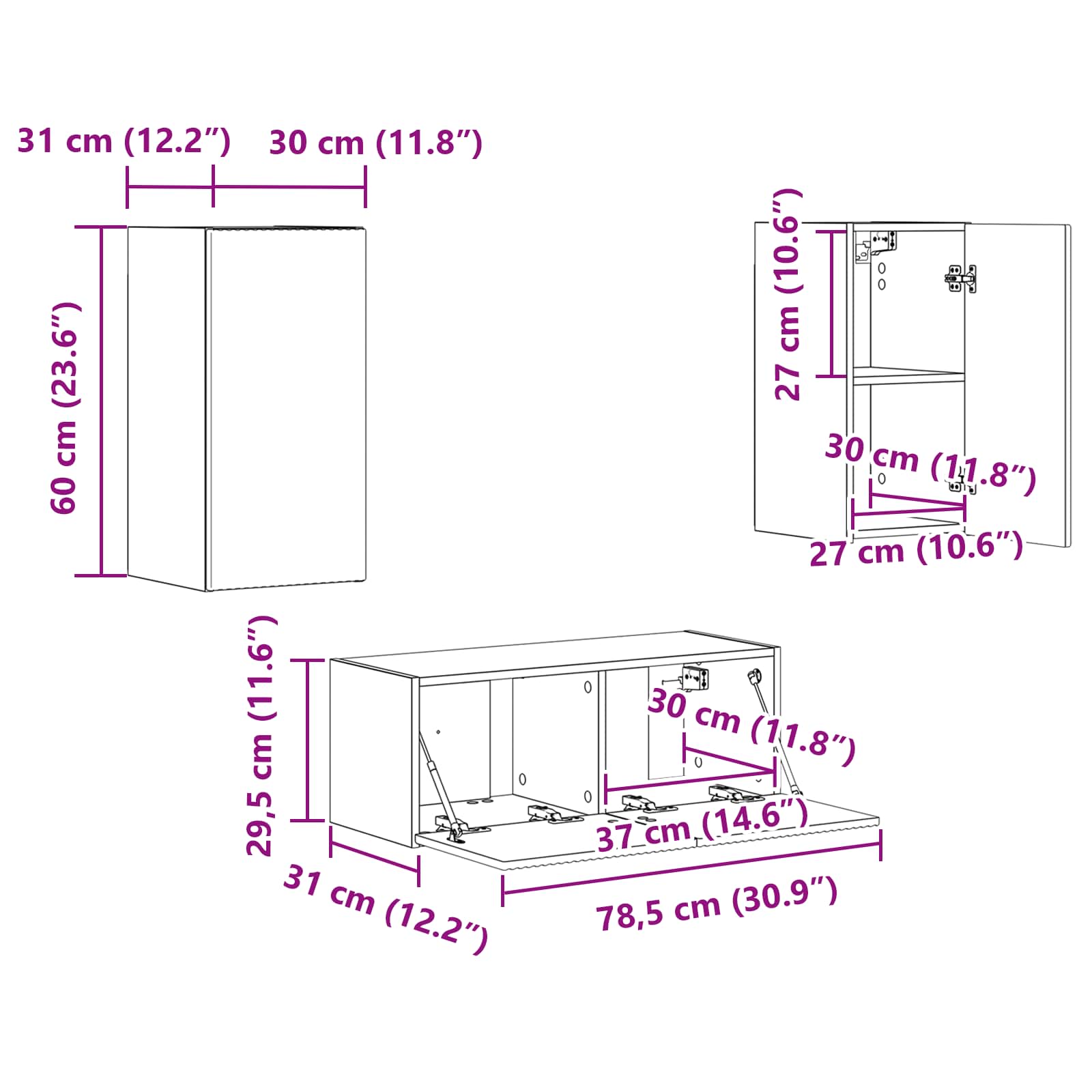 Komplet TV omaric 2 pcs Star les Konstruiran les - slika 13